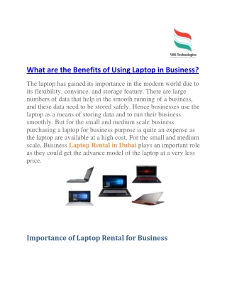 What are The Benefits of Using Laptop in Business?