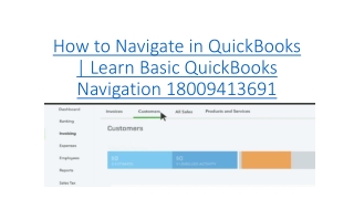 How to Navigate in QuickBooks | Learn Basic QuickBooks Navigation 18009413691