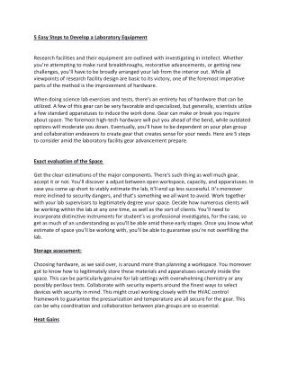5 Easy Steps to Develop a Laboratory Equipment