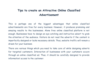 Tips to create an attractive Online Classified Advertisement - Equalifieds