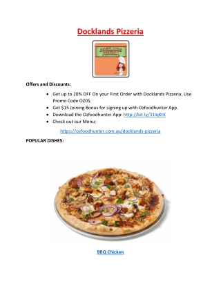 20% Off - Dockland Pizzeria Menu - Pizza Delivery and Takeaway docklands, Melbourne, VIC.