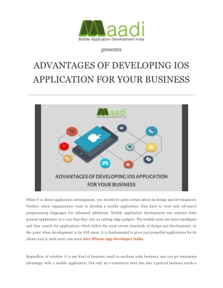 ADVANTAGES OF DEVELOPING IOS APPLICATION FOR YOUR BUSINESS