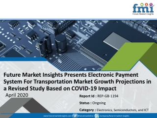 Electronic Payment System For Transportation Market Sales to Flatten Due to COVID-19 Pandemic; Key Market Players to Red