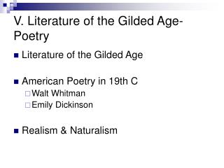 V. Literature of the Gilded Age- Poetry