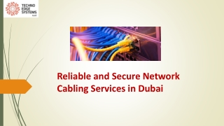 What are the Secure Network Cabling Services in Dubai