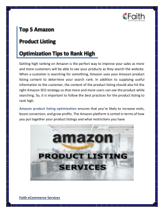 Top 5 Amazon Product Listing Optimization Tips to Rank High