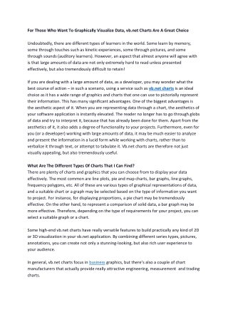 For Those Who Want To Graphically Visualize Data, vb.net Charts Are A Great Choice