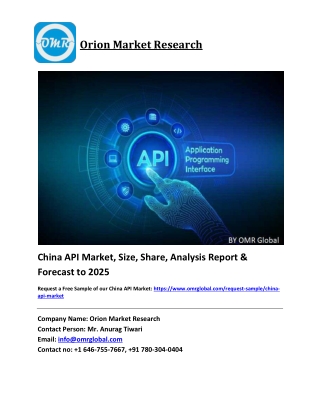 China API Market Size, Industry Trends, Share and Forecast 2019-2025