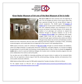 Kiran Nadar Museum of Art one of the Best Museum of Art in India
