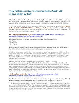 Total Reflection X-Ray Fluorescence Market Worth USD 2102.3 Million by 2025