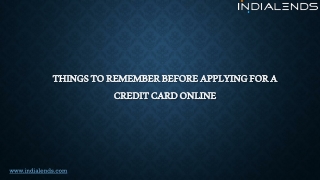 Things to remember before applying for a credit card online