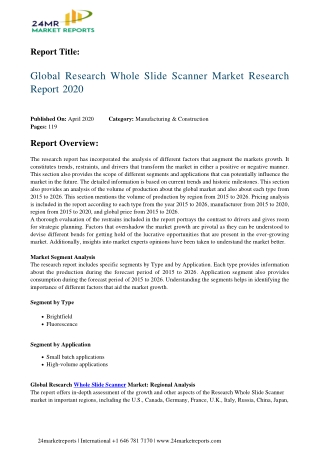 Research Whole Slide Scanner Market Research Report 2020