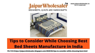 Tips to Consider While Choosing Best Bed Sheets Manufacturers in India