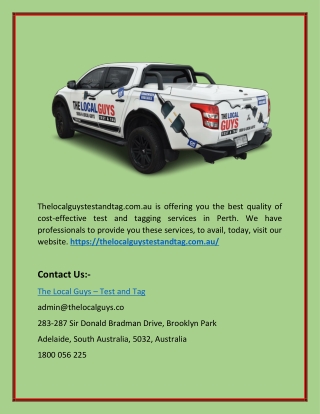 (Thelocalguystestandtag.com.au ) Test and Tag Services