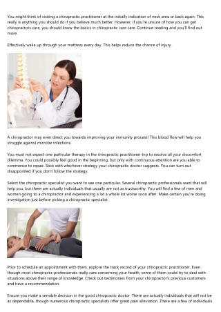 Chiropractic care Care - What You Should Know These days