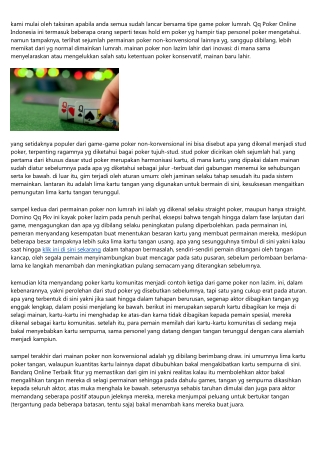 Empat Mainan Pokerqq Non-konvensional Setidaknya Ternama Dieksplorasi
