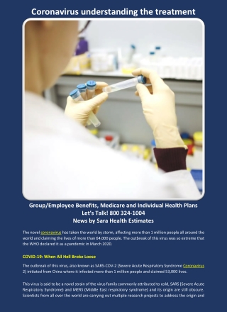 Coronavirus understanding the treatment