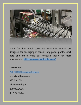 PMI KYOTO (Buy Packaging Machines and Equipment)