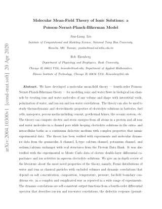 Molecular Mean-Field Theory of Ionic Solutions: a Poisson-Nernst-Planck-Bikerman Model