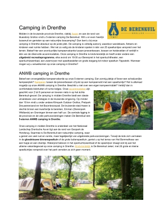 Camping Drenthe