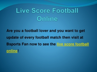 Live Score Football Online