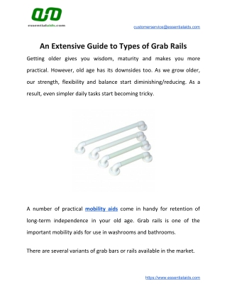 An Extensive Guide to Types of Grab Rails