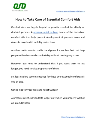How to Take Care of Essential Comfort Aids
