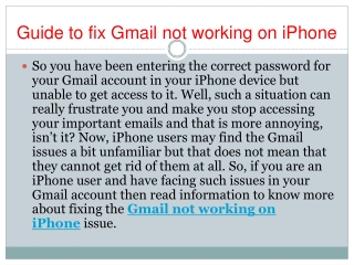 Guide to fix Gmail not working on iPhone