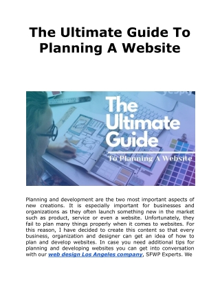 The Ultimate Guide To Planning A Website