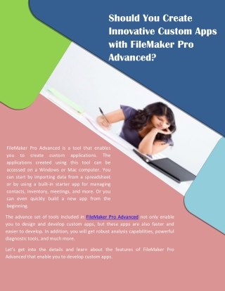 Should You Create Innovative Custom Apps with FileMaker Pro Advanced?