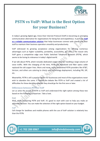 PSTN vs VoIP: What is the Best Option for your Business?