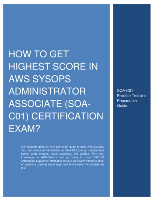 How to Get Highest Score in AWS SysOps Administrator Associate (SOA-C01) Certification Exam?