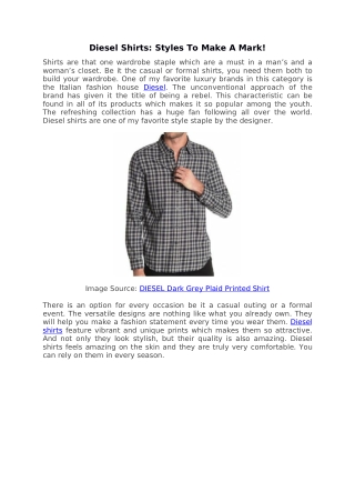 Diesel Shirts: Styles To Make A Mark!