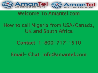 How to call Nigeria from USA, Cheap Calls with Amantel