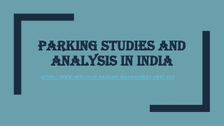 Parking studies and analysis in India