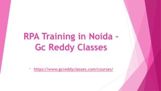 RPA Training in Noida – Gc Reddy Classes