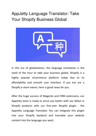 AppJetty Language Translator: Take Your Shopify Business Global