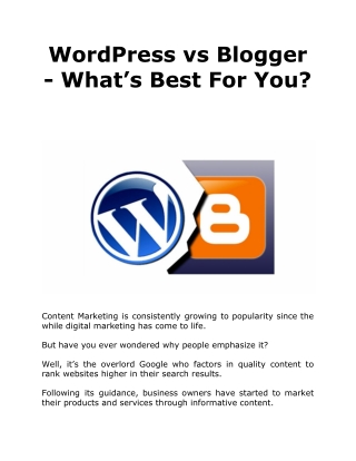 WordPress vs Blogger - What’s Best For You?