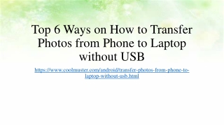 Top 6 Ways on How to Transfer Photos from Phone to Laptop without USB