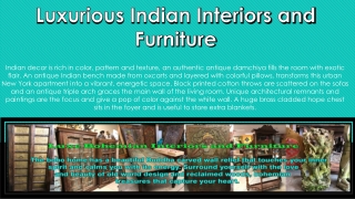 Luxurious Indian Interiors and Furniture