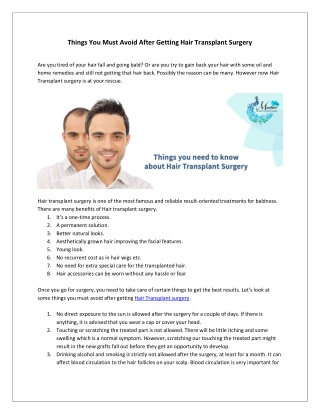 Hair Transplant surgery in Ahmedabad