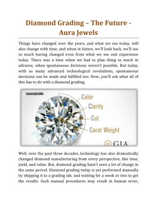 Diamond Grading – The Future - Aura Jewels