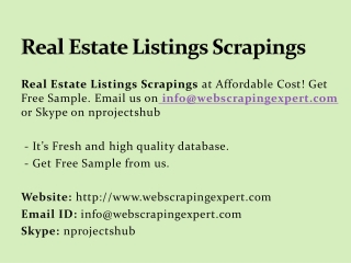 Real Estate Listings Scrapings