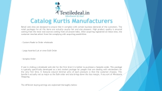 Catalog Kurtis Manufacturers
