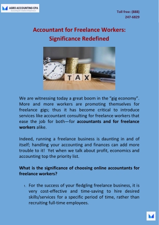 Accountant for Freelance Workers: Significance Redefined