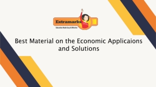 Best Material on the Economic Applicaions and Solutions