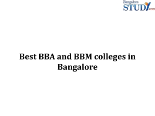 Best BBA and BBM colleges in Bangalore