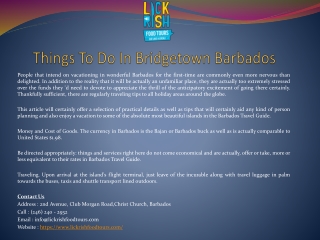 Things To Do In Bridgetown Barbados