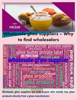 Wholesale Ghee Suppliers