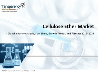 Cellulose Ether Market - Global Industry Analysis, Size, Share, Growth, Trends, and Forecast 2016 - 2024